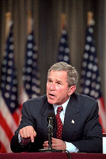 Bush, durante una reunión con líderes empresariales en Nueva York el pasado miércoles.