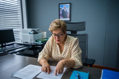 Gloria Inés Ramírez, ministra del Trabajo, en su oficina de Bogotá, el 9 de septiembre.