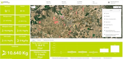 Mapa de los cultivos listos para fertilizar.