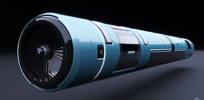 Pototipo del tren para 30 personas de Hyperloop UPV.