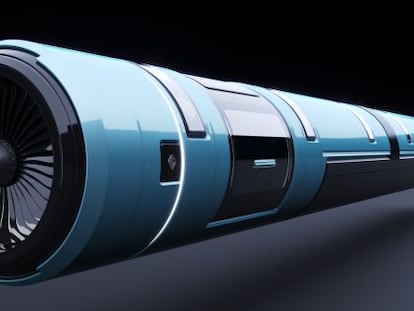 Pototipo del tren para 30 personas de Hyperloop UPV.