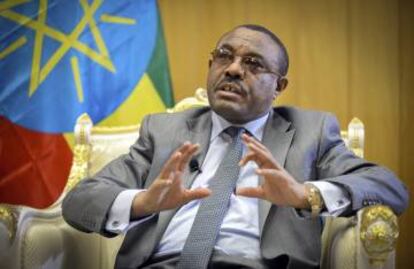 El primer ministro de Etiopía, Hailemariam Desalegn, durante una entrevista en 2016.