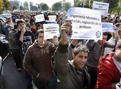 Un grupo de manifestantes en las concentraciones de Valencia.