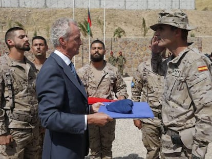 Spanish Defense Minister Pedro Moren&eacute;s at the handover ceremony on Wednesday.