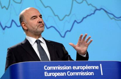 Pierre Moscovici, comisario de Asuntos Econ&oacute;micos, ayer en Bruselas.