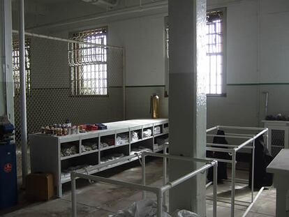 Las duchas. Cuando ingresaban en la prisión los presos recibían ropa de cama, un uniforme y una pastilla de jabón