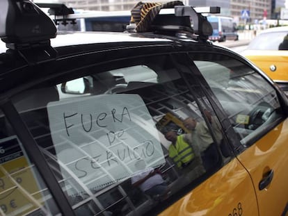 Huelga de taxis en Barcelona, en mayo de este año.