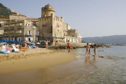 Playa de Santa Maria di Castellabate, en la costa del Cilento.