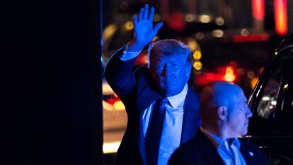 Donald Trump, el pasado domingo en los alrededores de la Torre Trump en Nueva York