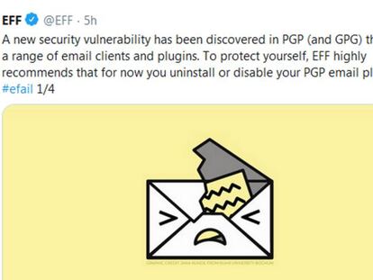Aviso de Electronic Frontier Foundation (EFF) sobre el fallo en PGP.