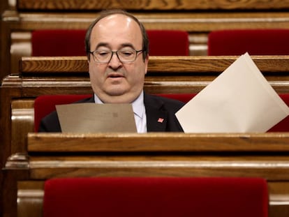 Miquel Iceta in the Catalan parliament.
