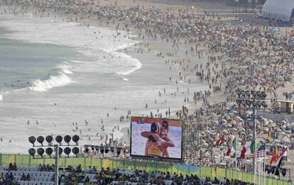 La pista de Volley en plena playa en R&iacute;o de Janeiro.