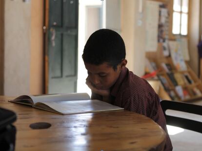 Biblioteca móvil en los campos saharauis