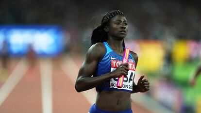 Tori Bowie, durante los Mundiales de atletismo celebrados en Londres, en 2017.