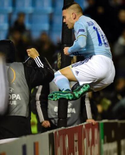 Iago Aspas celebra el gol del Celta.