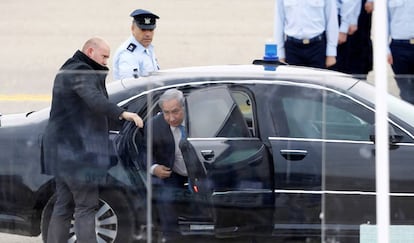 El primer ministro israel&iacute;, Benjam&iacute;n Netanyahu, a su llegada ayer a un acto oficial. 