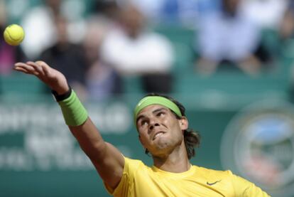 Nadal, durante el partido de hoy