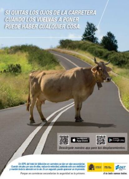 Campaña publicitaria de la DGT en vías secundarias.