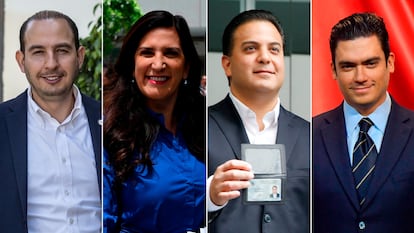 Los panistas Marko Cortés, Kenia López Rabadán, Damián Zepeda y Jorge Romero.