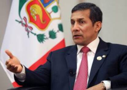 El presidente de Perú, Ollanta Humala, durante una entrevista con la Agencia EFE tras la conclusión de la XII Cumbre Iberoamericana de Jefes de Estado y de Gobierno.