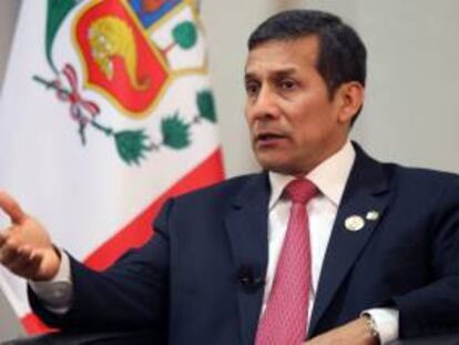 El presidente de Perú, Ollanta Humala, durante una entrevista con la Agencia EFE tras la conclusión de la XII Cumbre Iberoamericana de Jefes de Estado y de Gobierno.