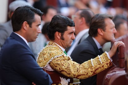 Morante de la Puebla y su apoderado, Pedro Jorge Marques, a la izquierda, en Las Ventas el pasado San Isidro.