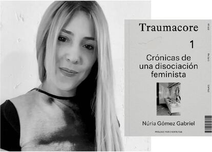 Núria Gómez Gabriel, y portada 'Traumacore'.