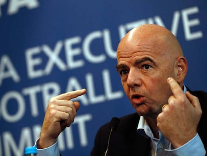 Infantino na reunião do Comitê Executivo da FIFA.