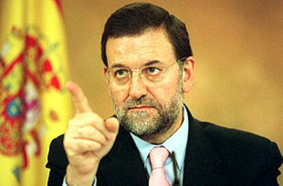 El vicepresidente primero del Gobierno, Mariano Rajoy, tras el Consejo de Ministros de ayer.
