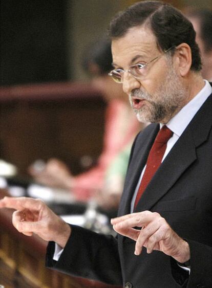 El líder de la oposición, en un momento de su intervención en la tribuna de oradores del Congreso