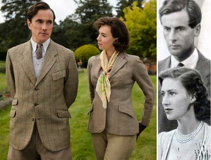 Magarita y Peter Towsen en la serie ‘The Crown’ y en la vida real.