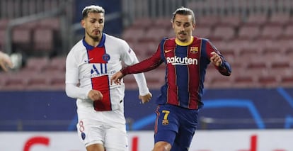 Antoine Griezmann, en el último partido del FC Barcelona contra el Paris St Germain.