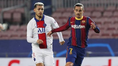 Antoine Griezmann, en el último partido del FC Barcelona contra el Paris St Germain.