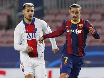 Antoine Griezmann, en el último partido del FC Barcelona contra el Paris St Germain.