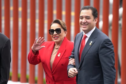 Xiomara Castro, presidenta de Honduras, a su llegada. 