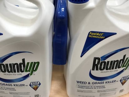 Recipientes de Roundup, pesticida de Monsanto.