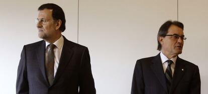 El presidente del Gobierno espa&ntilde;ol, Mariano Rajoy, y el de la Generalitat, Artur Mas.