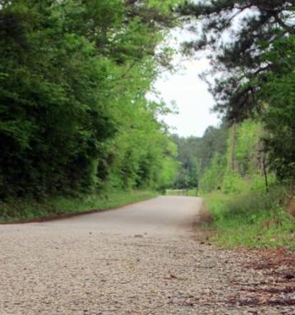 Sección de la carretera de Jasper por la que fue arrastrado hasta la muerte James Byrd. 