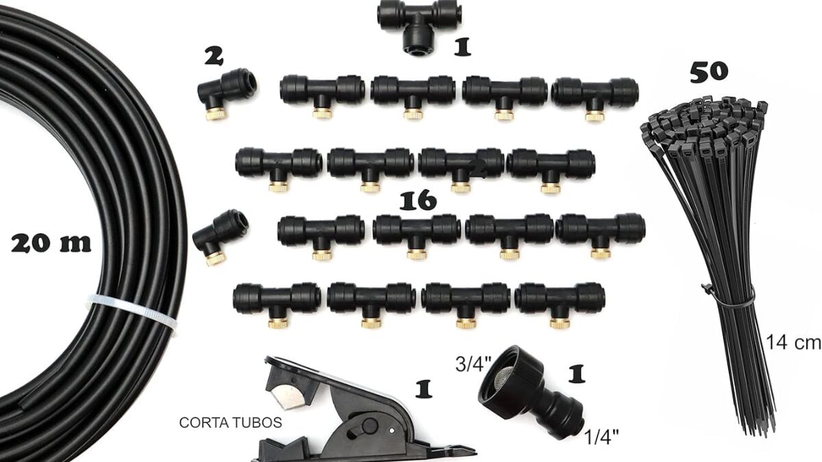 Kit de nebulización de fácil y rápida instalación.