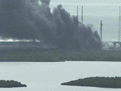 La explosión del cohete SpaceX