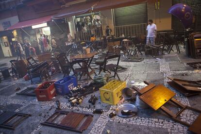 Alguns lugares da cidade foram danificados durante manifesta&ccedil;&atilde;o em S&atilde;o Paulo neste s&aacute;bado.