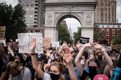 La manifestación llegó hasta la plaza Washington Square, en el corazón de Manhattan.
