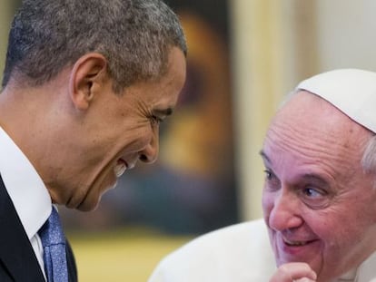 US President Barack Obama and Pope Francis.