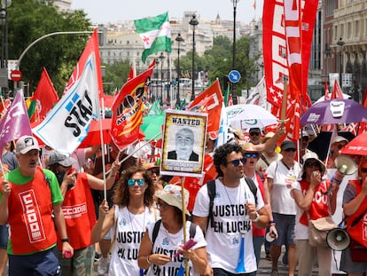 Manifestación de funcionarios de Justicia en Madrid, en junio de 2023.