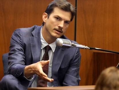 Ashton Kutcher, en el juicio contra el asesino en serie Michael Gargiulo, celebrado el miércoles en Los Ángeles.