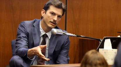 Ashton Kutcher, en el juicio contra el asesino en serie Michael Gargiulo, celebrado el miércoles en Los Ángeles.