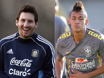 Messi y Neymar, los respectivos ases de Argentina y Brasil.