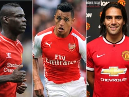 Balottelli (Liverpool), Alexis (Arsenal), Falcao (United) y Cesc (Chelsea.)