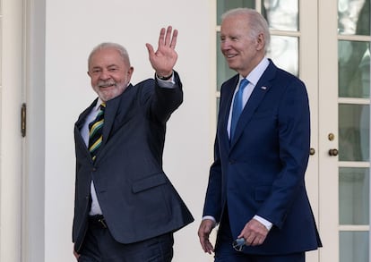 El president brasileño, Luiz Inacio Lula da Silva, y el estadounidense, Joe Biden, durante una vista del primero a la Casa Blanca en febrero de 2023.