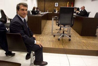 Joan Laporta, ayer en los juzgados de Barcelona.